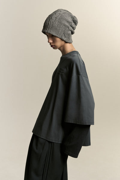 MAYO OVERSIZED GLOBE DOUBLE SLEEVE TEE DEPTH BLUE