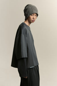 MAYO OVERSIZED GLOBE DOUBLE SLEEVE TEE DEPTH BLUE