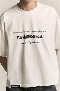 MARYS CROPPED HOME TEE FREE WHITE (NAMESAKE EXCLUSIVE)