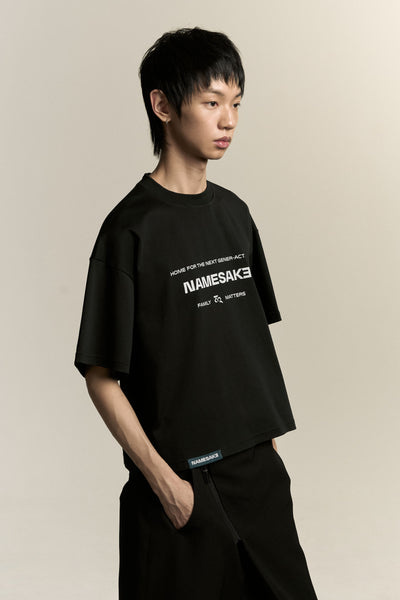 MARYS CROPPED HOME TEE EUPHORIC BLACK (NAMESAKE EXCLUSIVE)