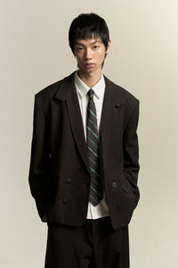 NAMESAKE LOGO OFFICE TIE  STAGNANT BROWN