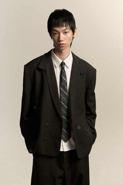 NAMESAKE LOGO OFFICE TIE  STAGNANT BROWN