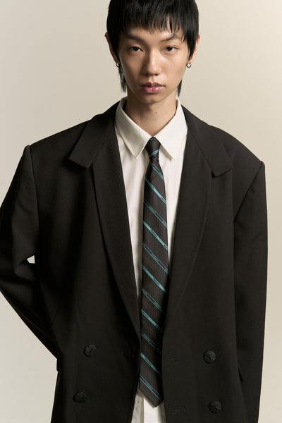 NAMESAKE LOGO OFFICE TIE  STAGNANT BROWN