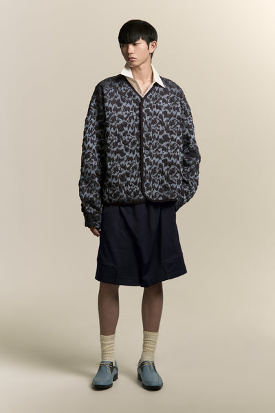 KIRK PLEATED SHORTS DEPTH BLUE