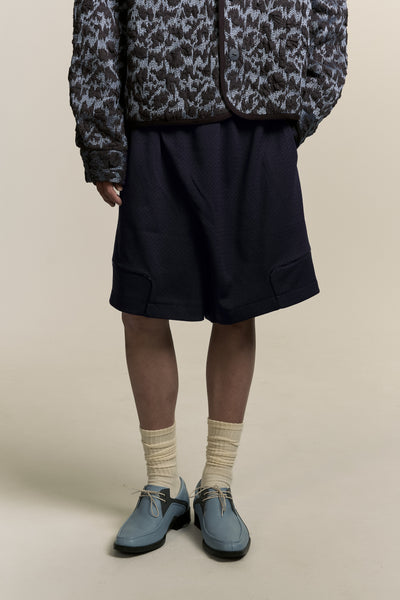 KIRK PLEATED SHORTS DEPTH BLUE