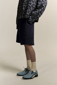 KIRK PLEATED SHORTS DEPTH BLUE