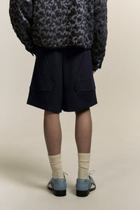 KIRK PLEATED SHORTS DEPTH BLUE