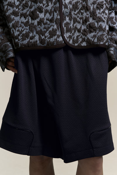 KIRK PLEATED SHORTS DEPTH BLUE