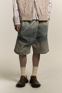 NATRON CROSS JEAN SHORTS MIRROR LAKE BLUE