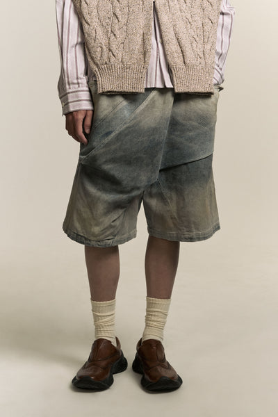 NATRON CROSS JEAN SHORTS MIRROR LAKE BLUE