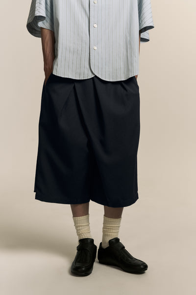 REID PLEATED SHORTS AEGEAN BLUE