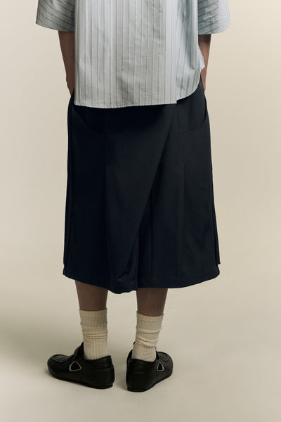 REID PLEATED SHORTS AEGEAN BLUE