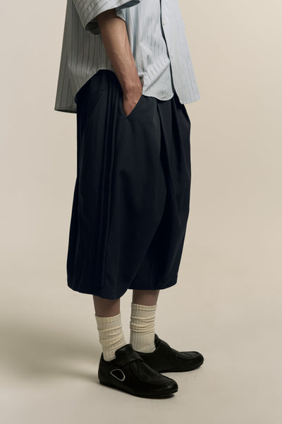 REID PLEATED SHORTS AEGEAN BLUE