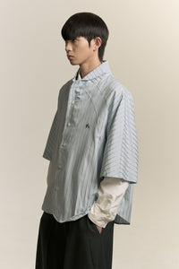 SARIO BOMBER SS SHIRT LAKE STRIPE