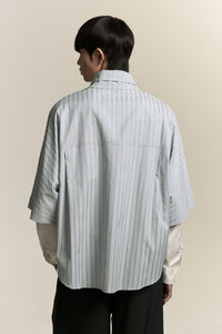 SARIO BOMBER SS SHIRT LAKE STRIPE