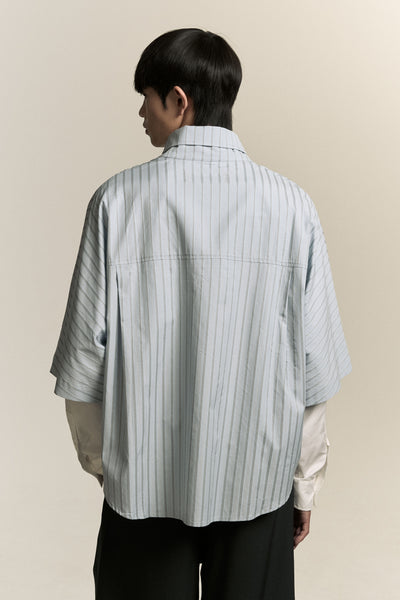 SARIO BOMBER SS SHIRT LAKE STRIPE