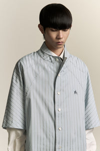 SARIO BOMBER SS SHIRT LAKE STRIPE