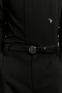 N3 GLOBE LOGO BELT EUPHORIC BLACK
