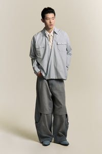 RUS TWIST COLLAR SHIRT LAKE STRIPE