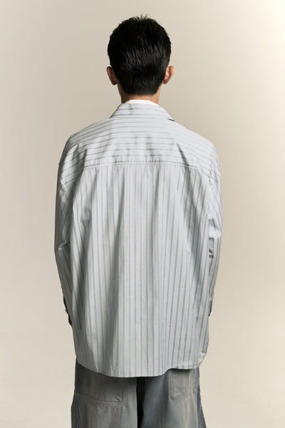 RUS TWIST COLLAR SHIRT LAKE STRIPE