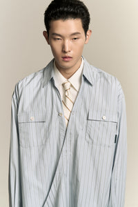 RUS TWIST COLLAR SHIRT LAKE STRIPE