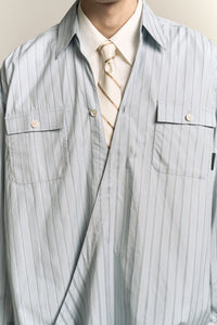 RUS TWIST COLLAR SHIRT LAKE STRIPE