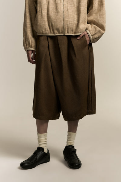 REID PLEATED SHORTS MARSH BROWN