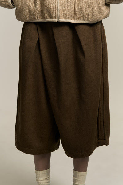 REID PLEATED SHORTS MARSH BROWN