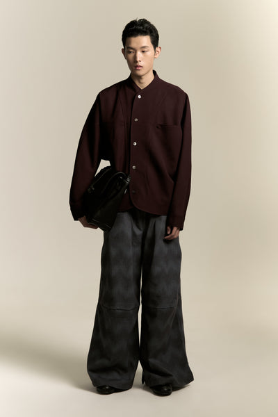 COMO FLEECE SHIRT BURGUNDY