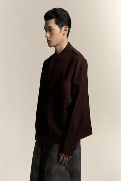 COMO FLEECE SHIRT BURGUNDY