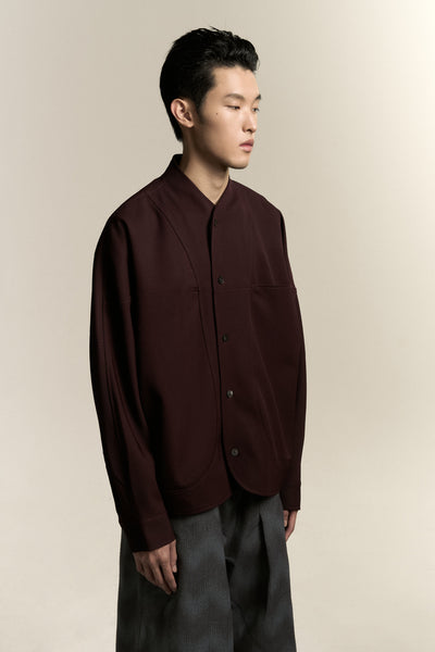 COMO FLEECE SHIRT BURGUNDY