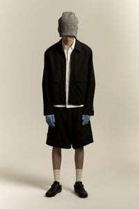 KIRK PLEATED SHORTS EUPHORIC BLACK