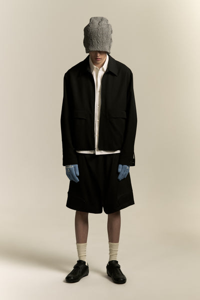 KIRK PLEATED SHORTS EUPHORIC BLACK