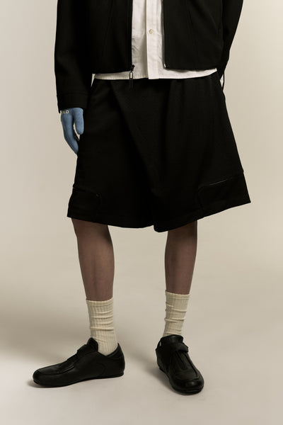 KIRK PLEATED SHORTS EUPHORIC BLACK