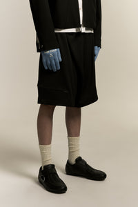 KIRK PLEATED SHORTS EUPHORIC BLACK