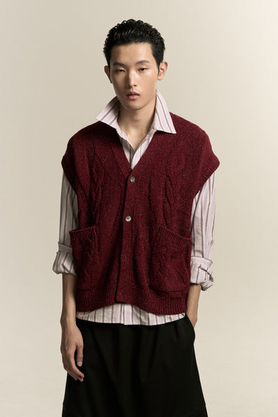 MARINA SLEEVELESS VEST BURGUNDY (NAMESAKE EXCLUSIVE)