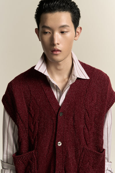 MARINA SLEEVELESS VEST BURGUNDY (NAMESAKE EXCLUSIVE)