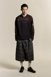 REID PLEATED SHORTS SPACE WAVE BLUE