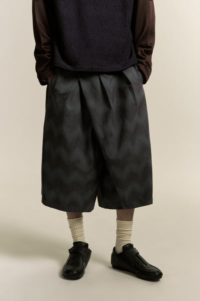 REID PLEATED SHORTS SPACE WAVE BLUE