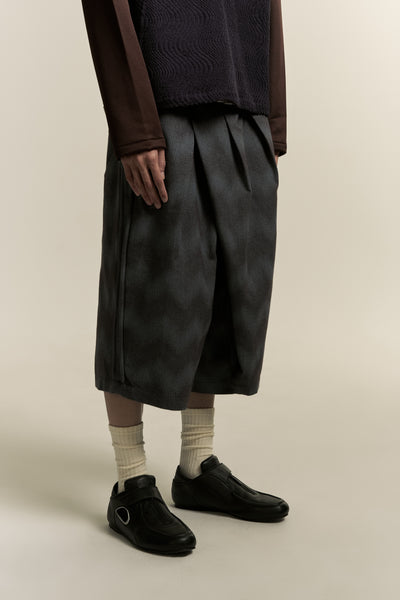 REID PLEATED SHORTS SPACE WAVE BLUE