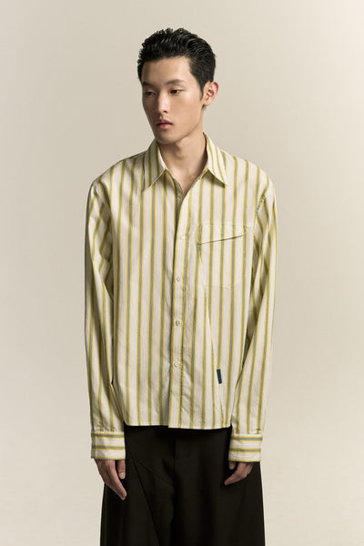 COMO LS SHIRT LEMON STRIPE