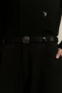 N3 GLOBE LOGO BELT PYTHON NOIR
