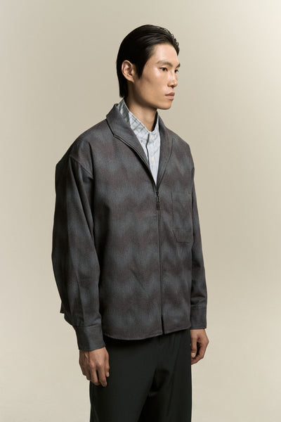 HORTON ZIP SHIRT SPACE WAVE BLUE