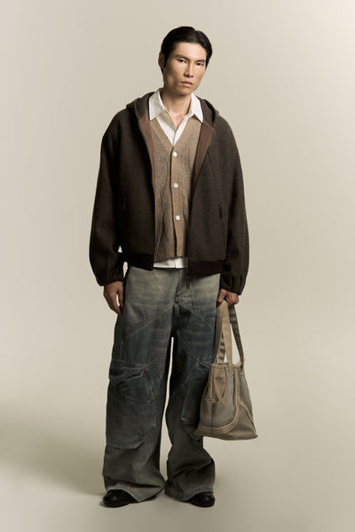 EARL ZIP HOODIE STAGNANT BROWN (NAMESAKE EXCLUSIVE)