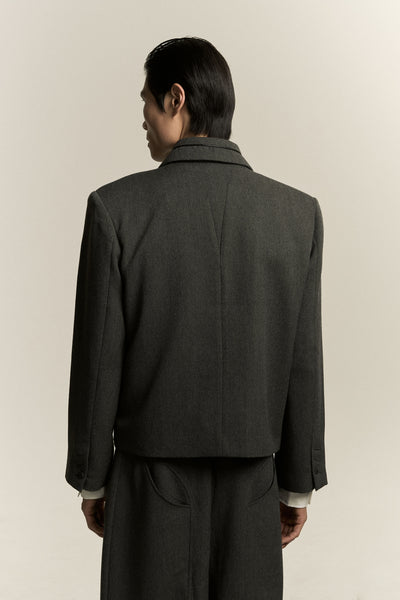 DARKO CROPPED BLAZER ASH GREY