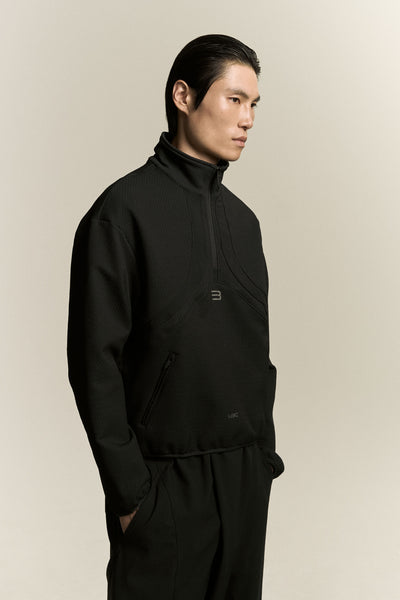 BOUNCE BACK HALF ZIP SWEATER EUPHORIC BLACK