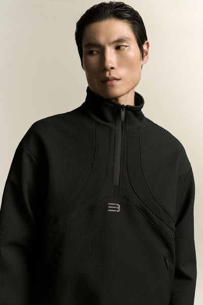 BOUNCE BACK HALF ZIP SWEATER EUPHORIC BLACK
