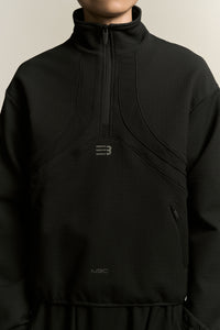 BOUNCE BACK HALF ZIP SWEATER EUPHORIC BLACK
