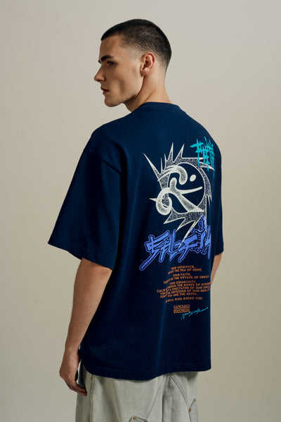 SAVA OVERSIZED SAIL TEE MIDNIGHT SEA