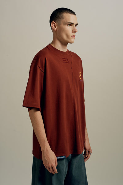 SAVA OVERSIZED LOVE LOCK TEE MERLOT RED